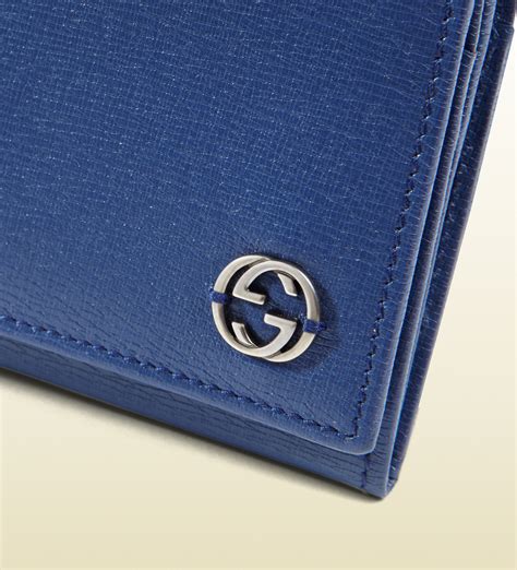 mens gucci wallet blue leather|Gucci slim wallet for men.